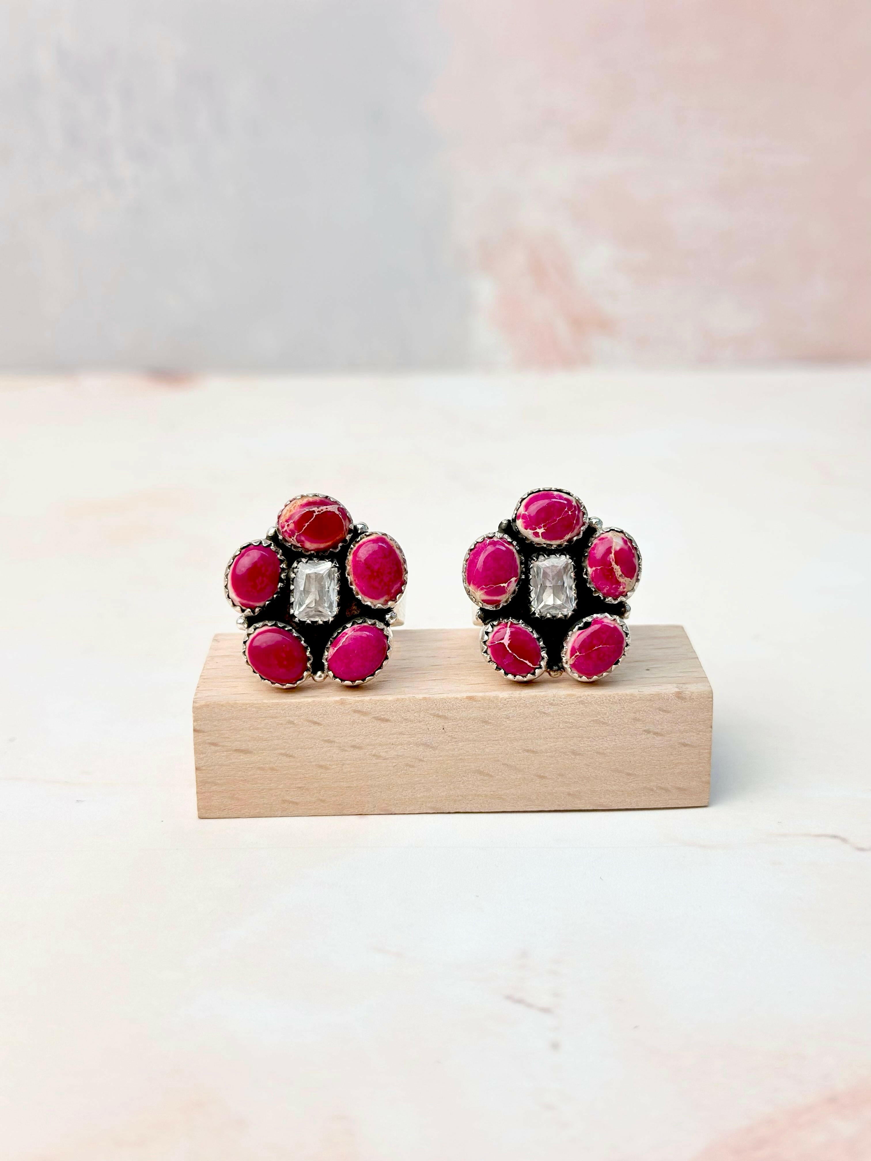 Desert Jasper Dainty Flower CZ Rings-Rings-Krush Kandy, Women's Online Fashion Boutique Located in Phoenix, Arizona (Scottsdale Area)