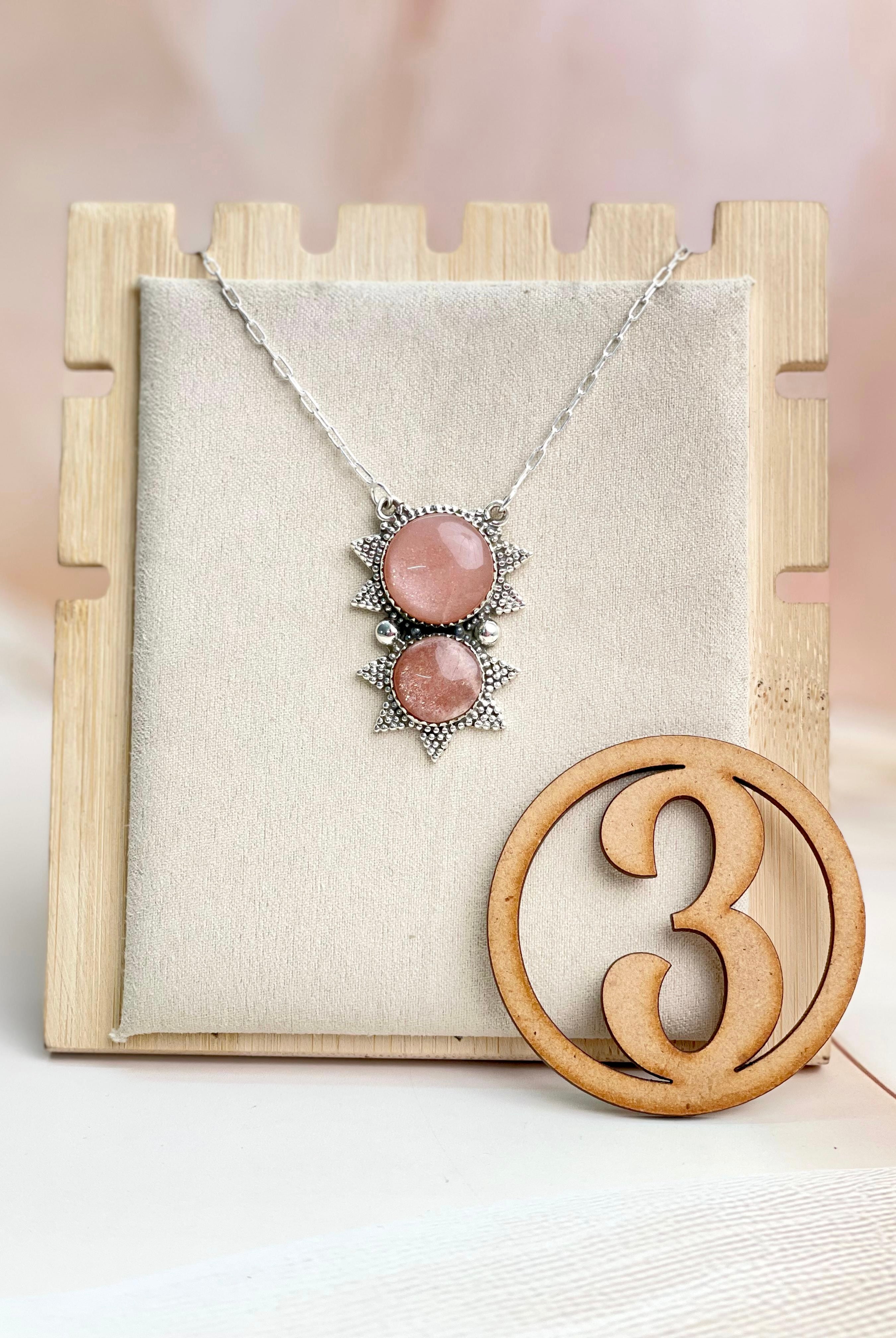 Sunstone 2 stone Necklace sno 33-Necklaces-Krush Kandy, Women's Online Fashion Boutique Located in Phoenix, Arizona (Scottsdale Area)
