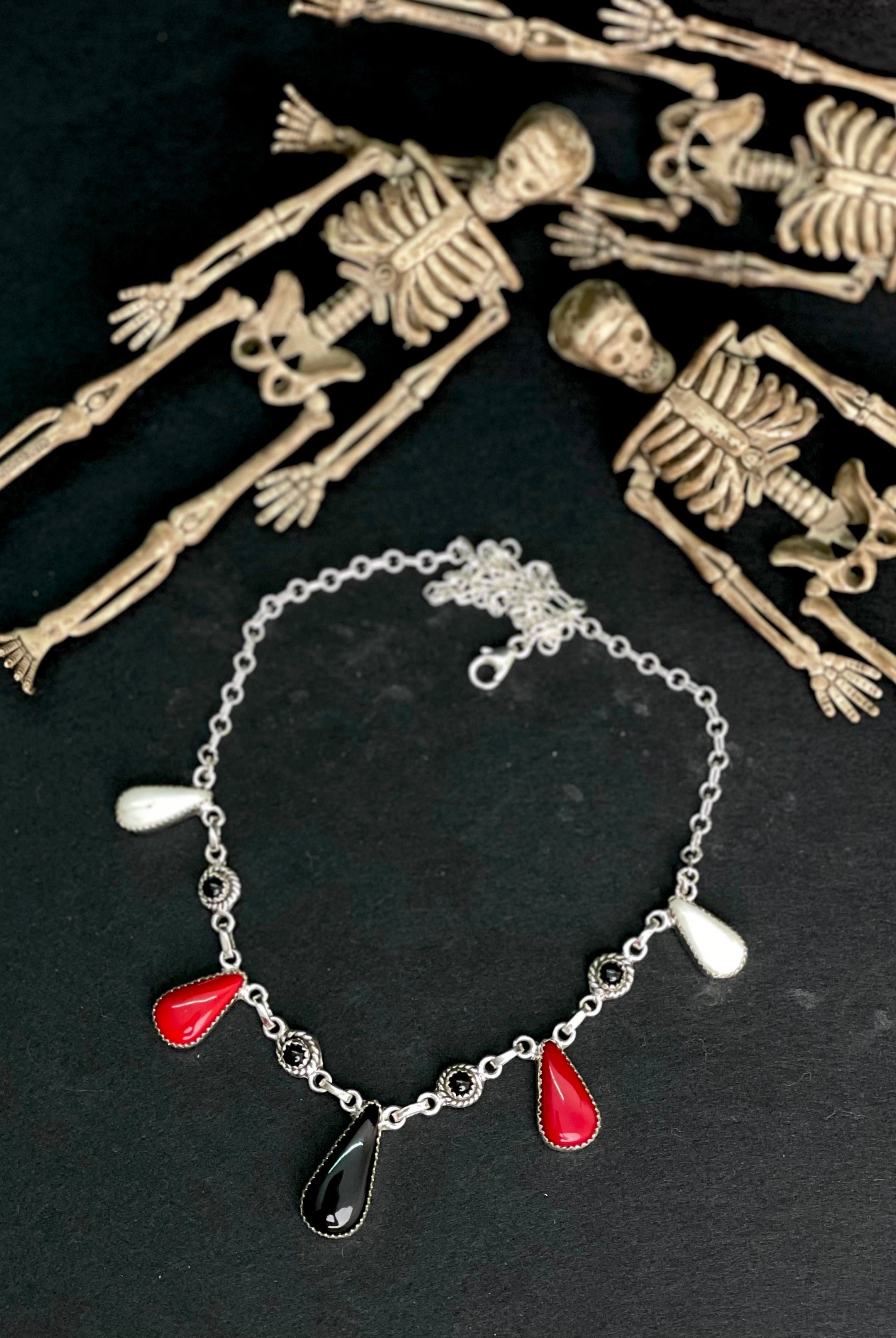 Halloween Necklace Rosarita & Black Onyx sno 2-Necklaces-Krush Kandy, Women's Online Fashion Boutique Located in Phoenix, Arizona (Scottsdale Area)