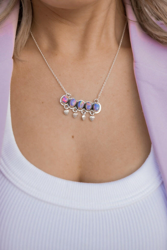 Heart's Desire Stone Necklace-Chain Necklaces-Krush Kandy, Women's Online Fashion Boutique Located in Phoenix, Arizona (Scottsdale Area)