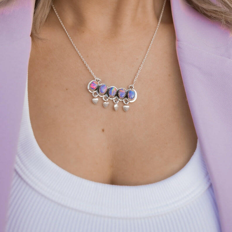 Heart's Desire Stone Necklace-Chain Necklaces-Krush Kandy, Women's Online Fashion Boutique Located in Phoenix, Arizona (Scottsdale Area)