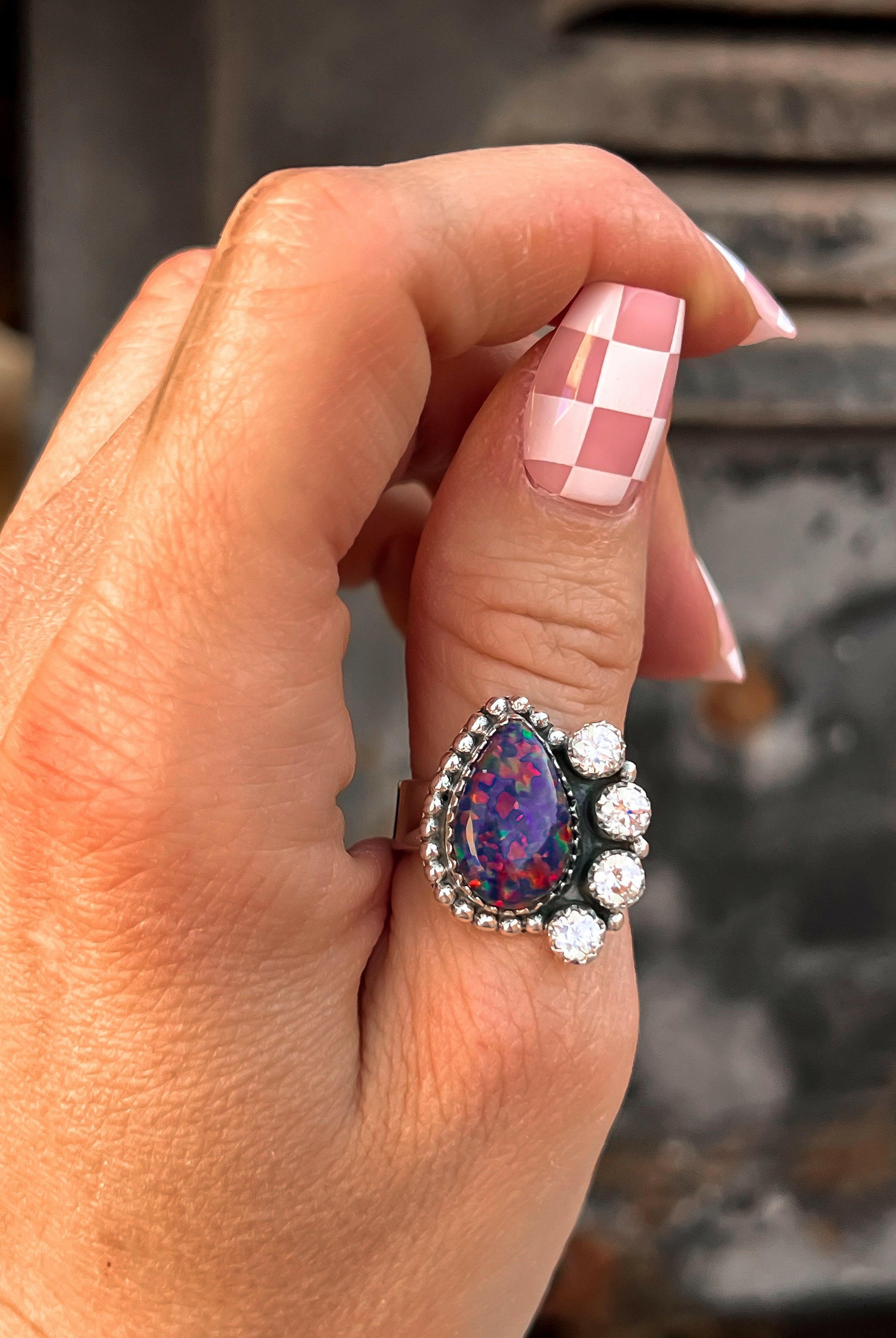 Supernova Opal & Crystal Sterling Silver Rings-Cluster Rings-Krush Kandy, Women's Online Fashion Boutique Located in Phoenix, Arizona (Scottsdale Area)