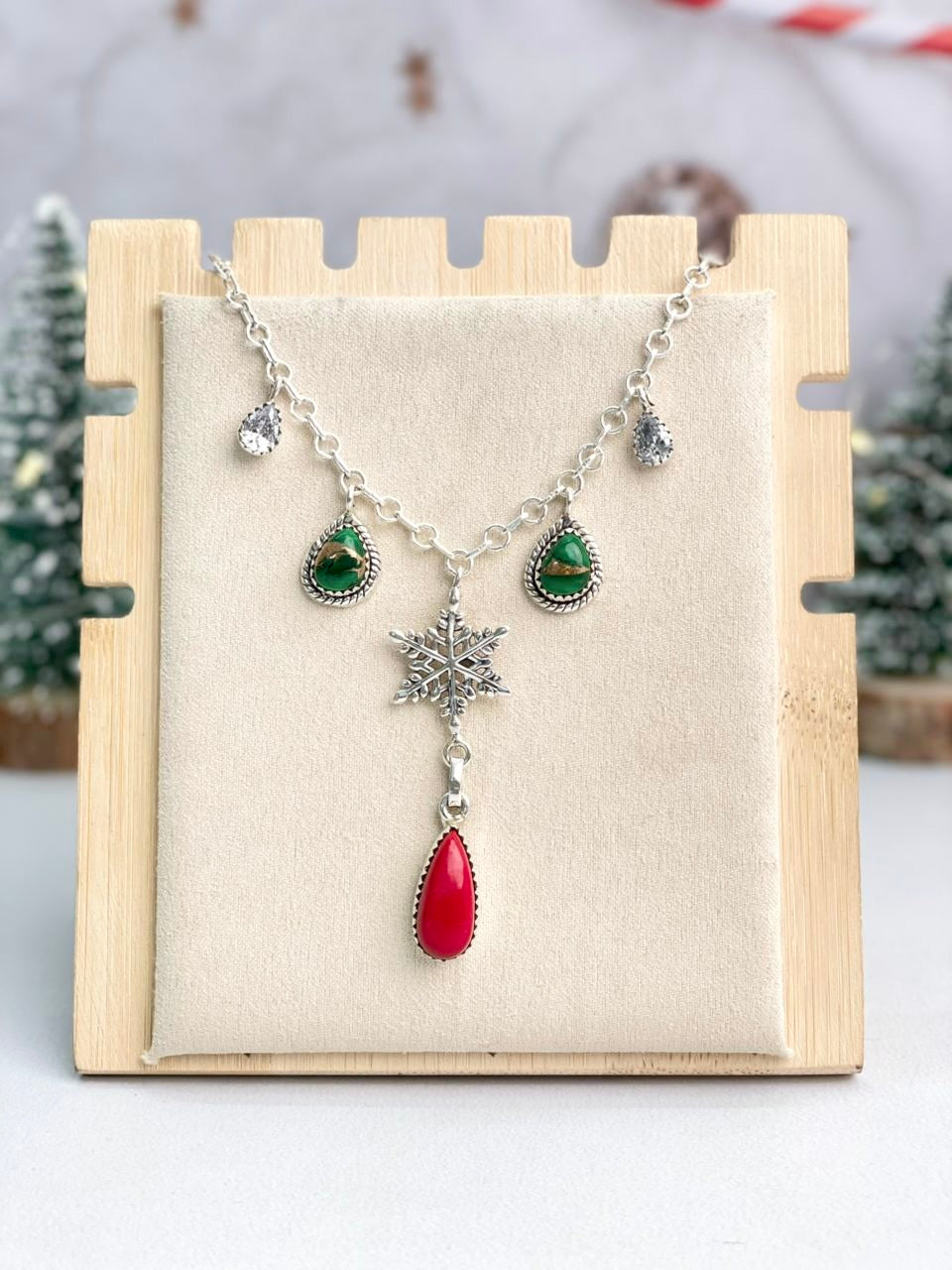 Snowflake Delight Stone Drop Necklace-Necklaces-Krush Kandy, Women's Online Fashion Boutique Located in Phoenix, Arizona (Scottsdale Area)