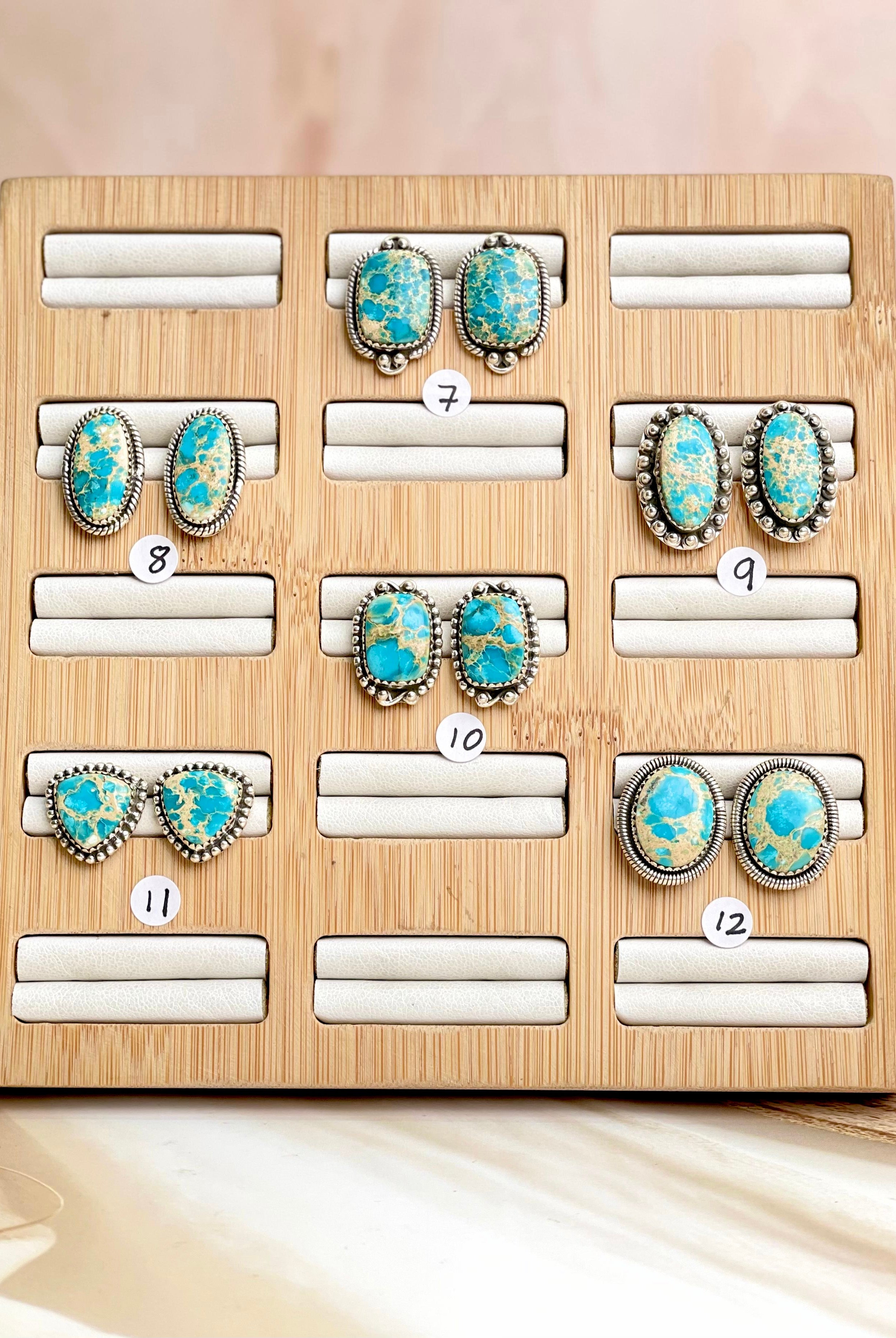 Desert Jasper Slab Stud Earrings-Earrings-Krush Kandy, Women's Online Fashion Boutique Located in Phoenix, Arizona (Scottsdale Area)