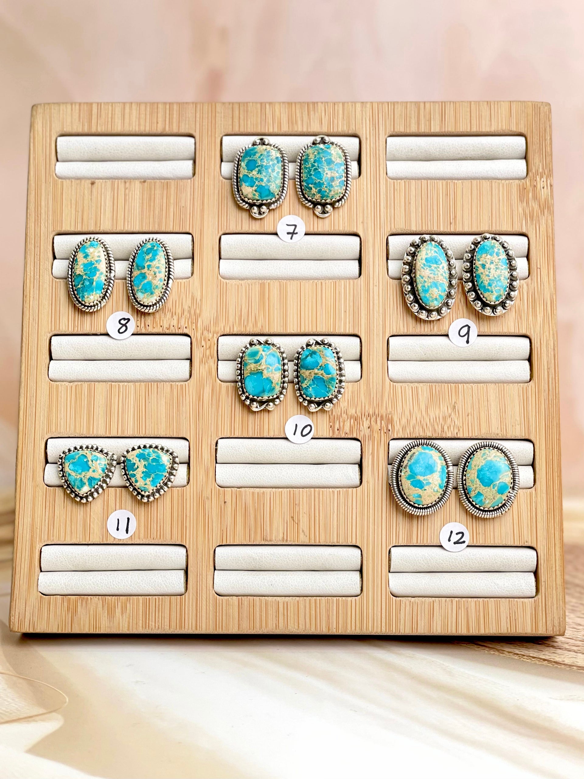 Desert Jasper Slab Stud Earrings-Earrings-Krush Kandy, Women's Online Fashion Boutique Located in Phoenix, Arizona (Scottsdale Area)