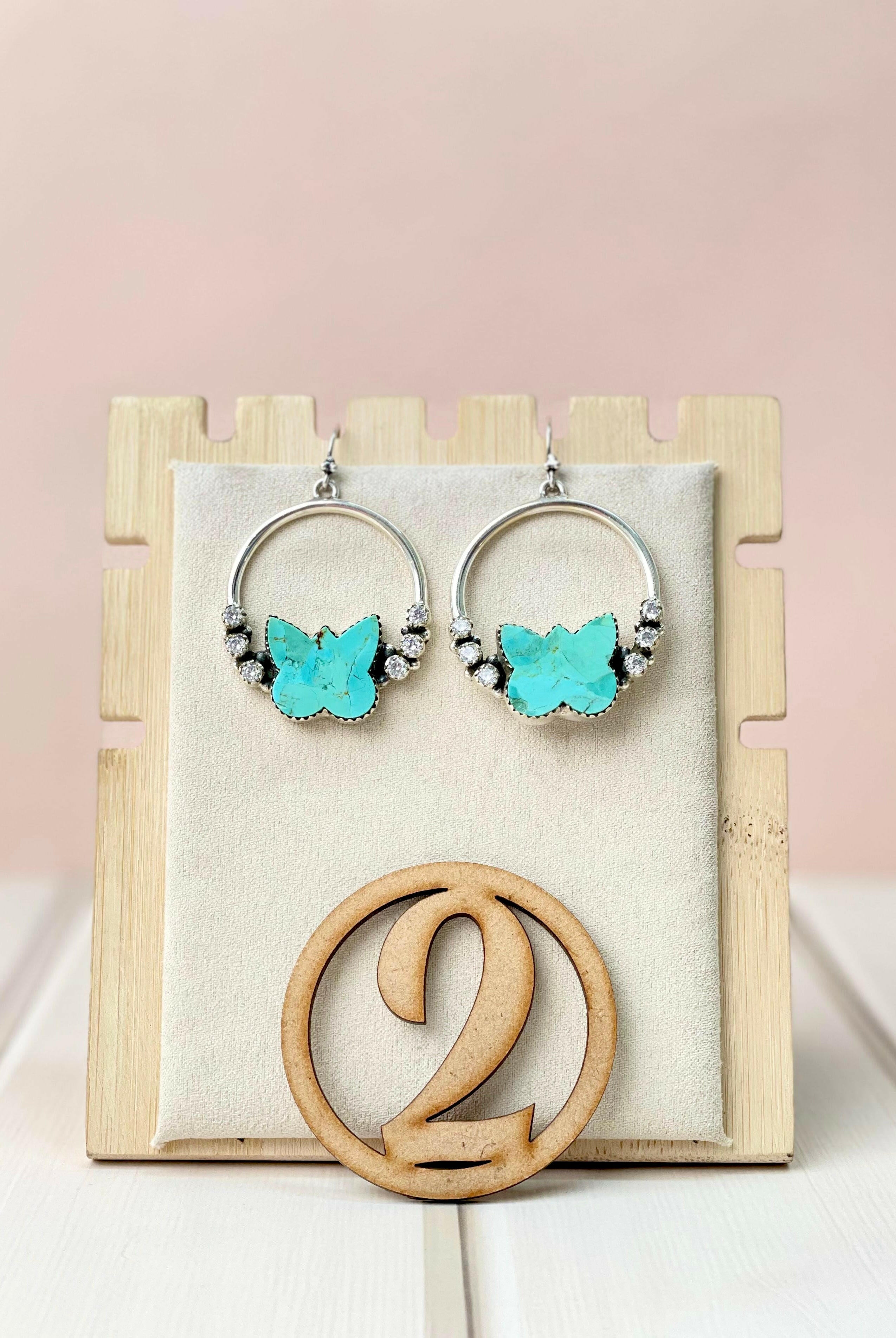Southwest Butterfly Hoops-Earrings-Krush Kandy, Women's Online Fashion Boutique Located in Phoenix, Arizona (Scottsdale Area)
