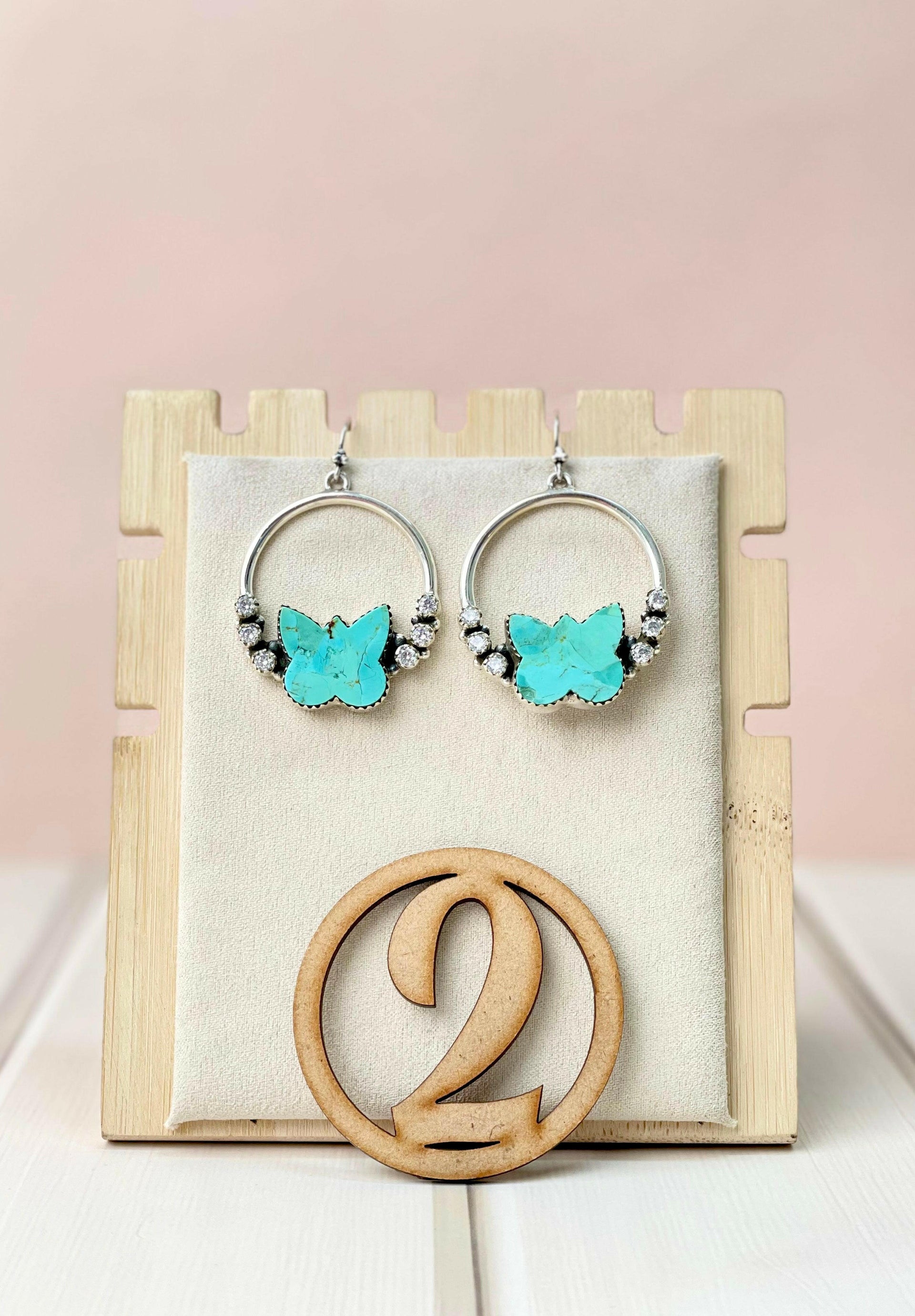 Southwest Butterfly Hoops-Earrings-Krush Kandy, Women's Online Fashion Boutique Located in Phoenix, Arizona (Scottsdale Area)
