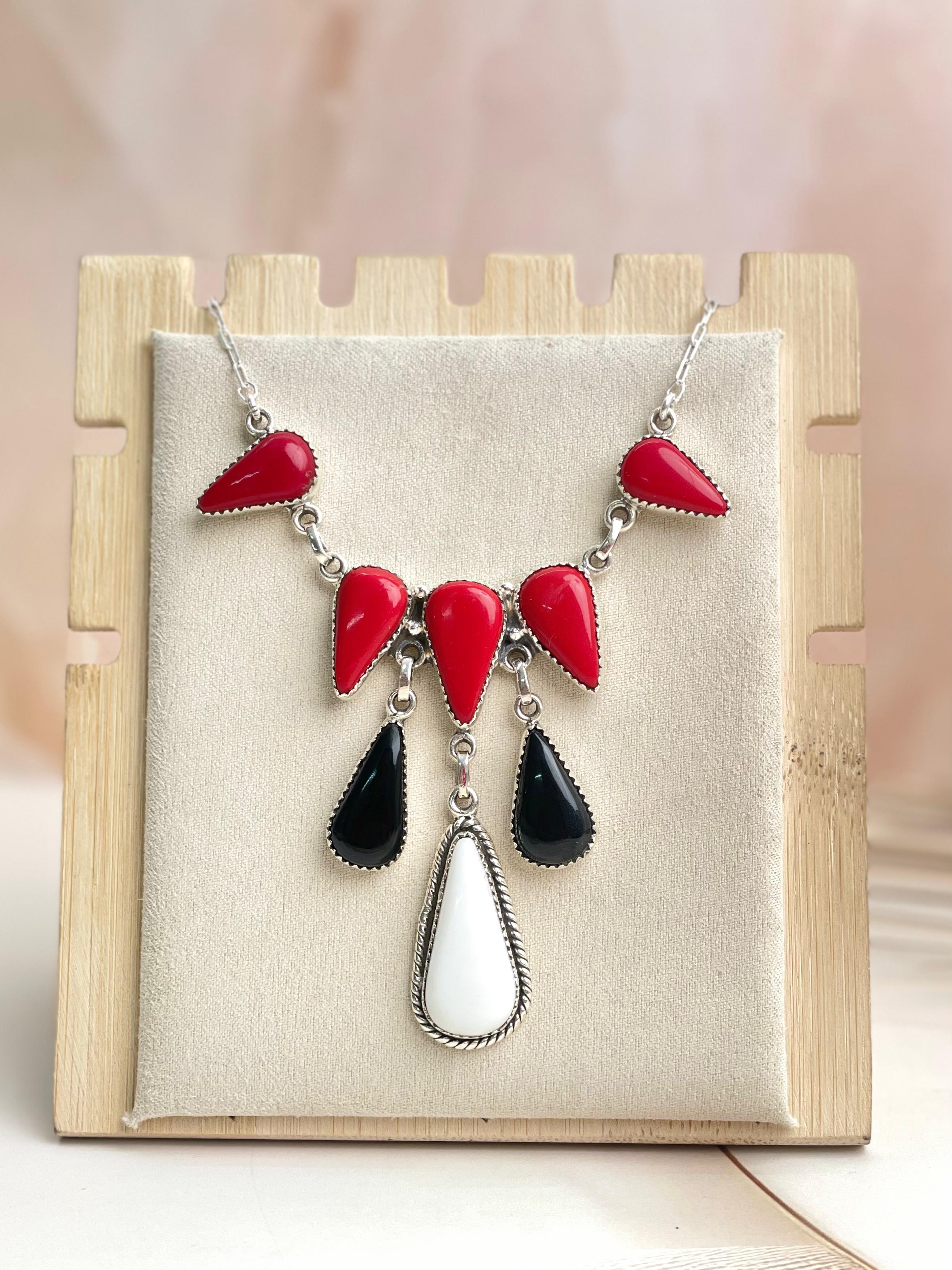 Halloween Necklace Rosarita & Black Onyx sno 7-Necklaces-Krush Kandy, Women's Online Fashion Boutique Located in Phoenix, Arizona (Scottsdale Area)