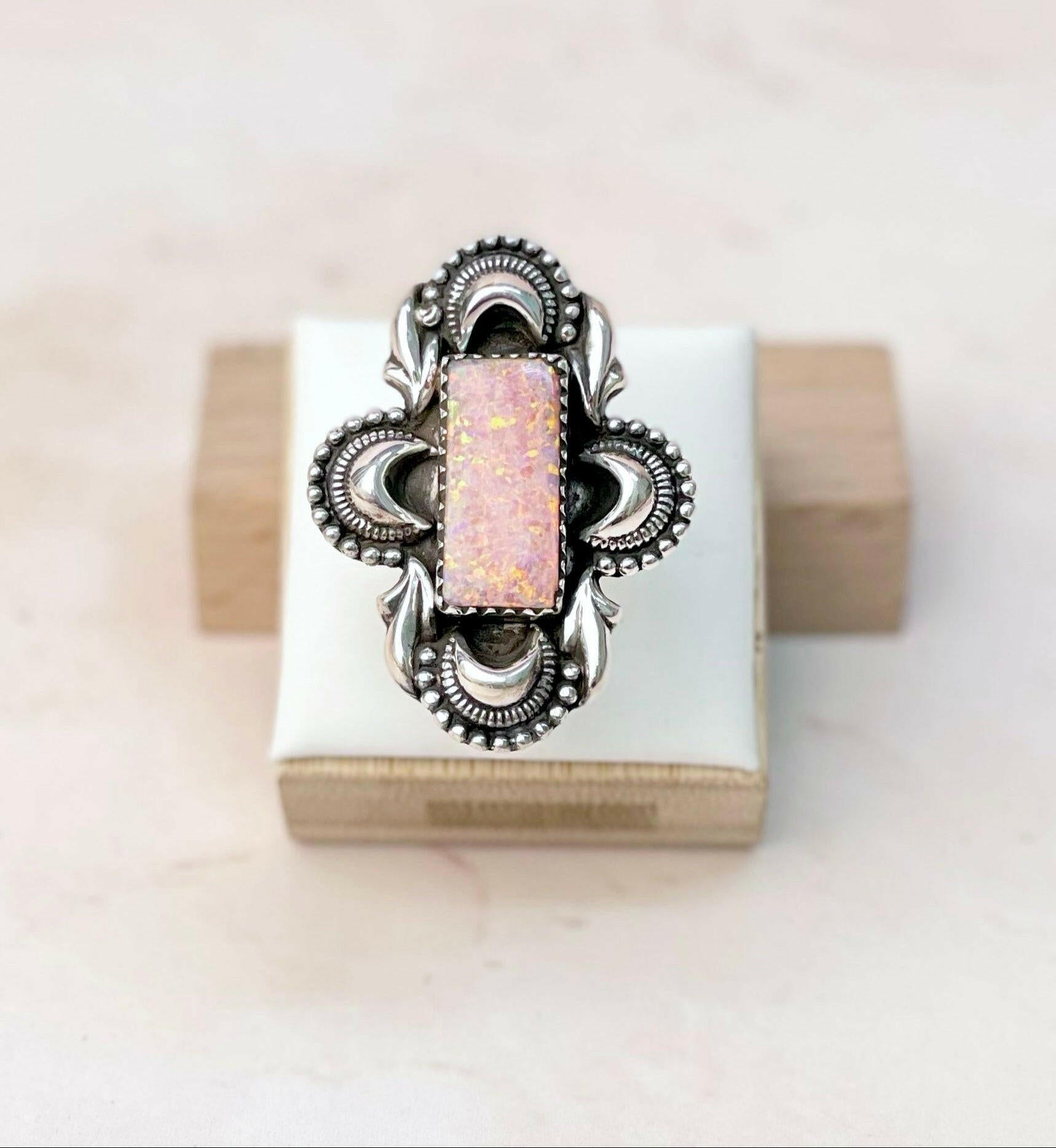 Boho Western Bar Opal Ring-Rings-Krush Kandy, Women's Online Fashion Boutique Located in Phoenix, Arizona (Scottsdale Area)