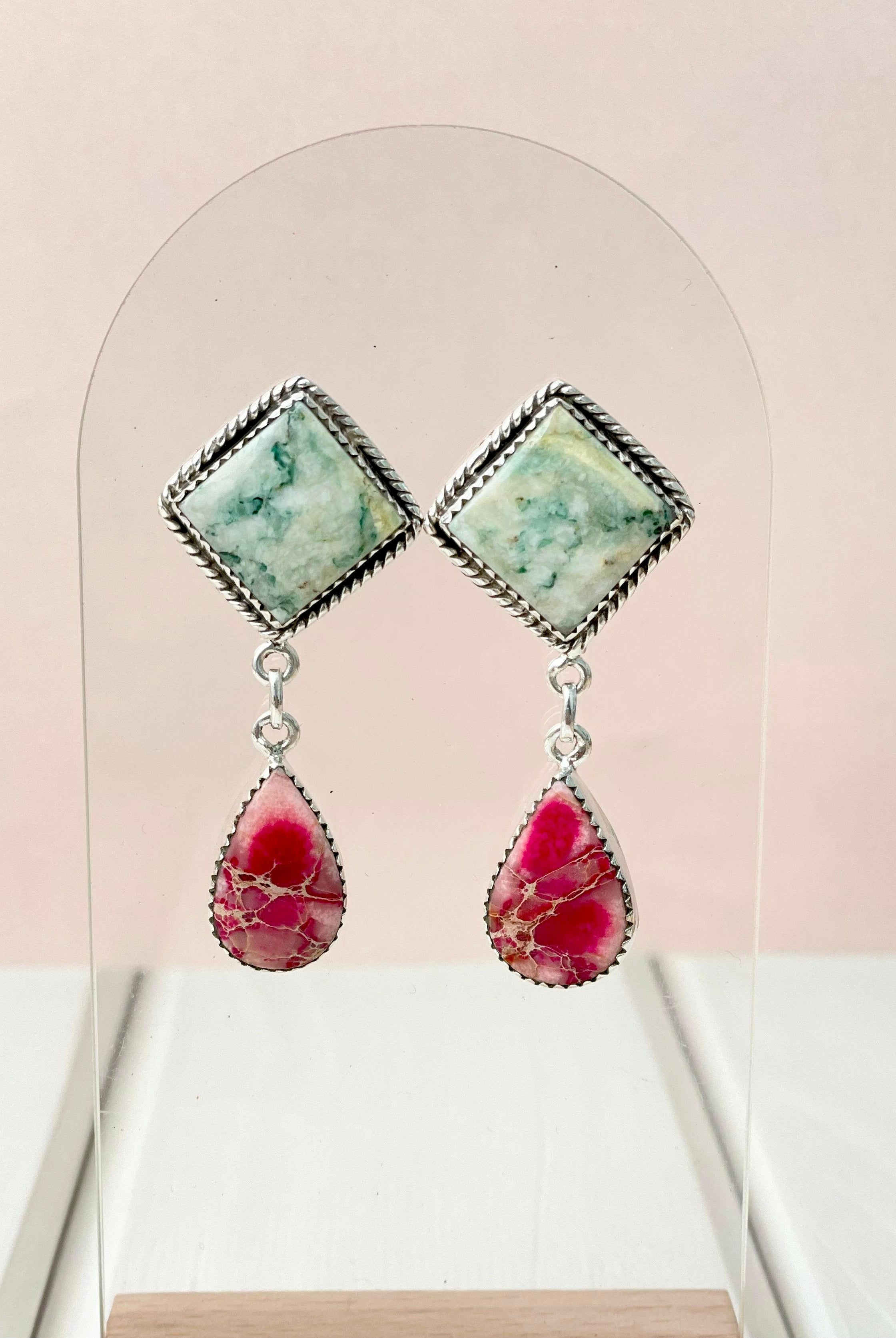 One of a Kind Desert Jasper Slab Earrings-Earrings-Krush Kandy, Women's Online Fashion Boutique Located in Phoenix, Arizona (Scottsdale Area)