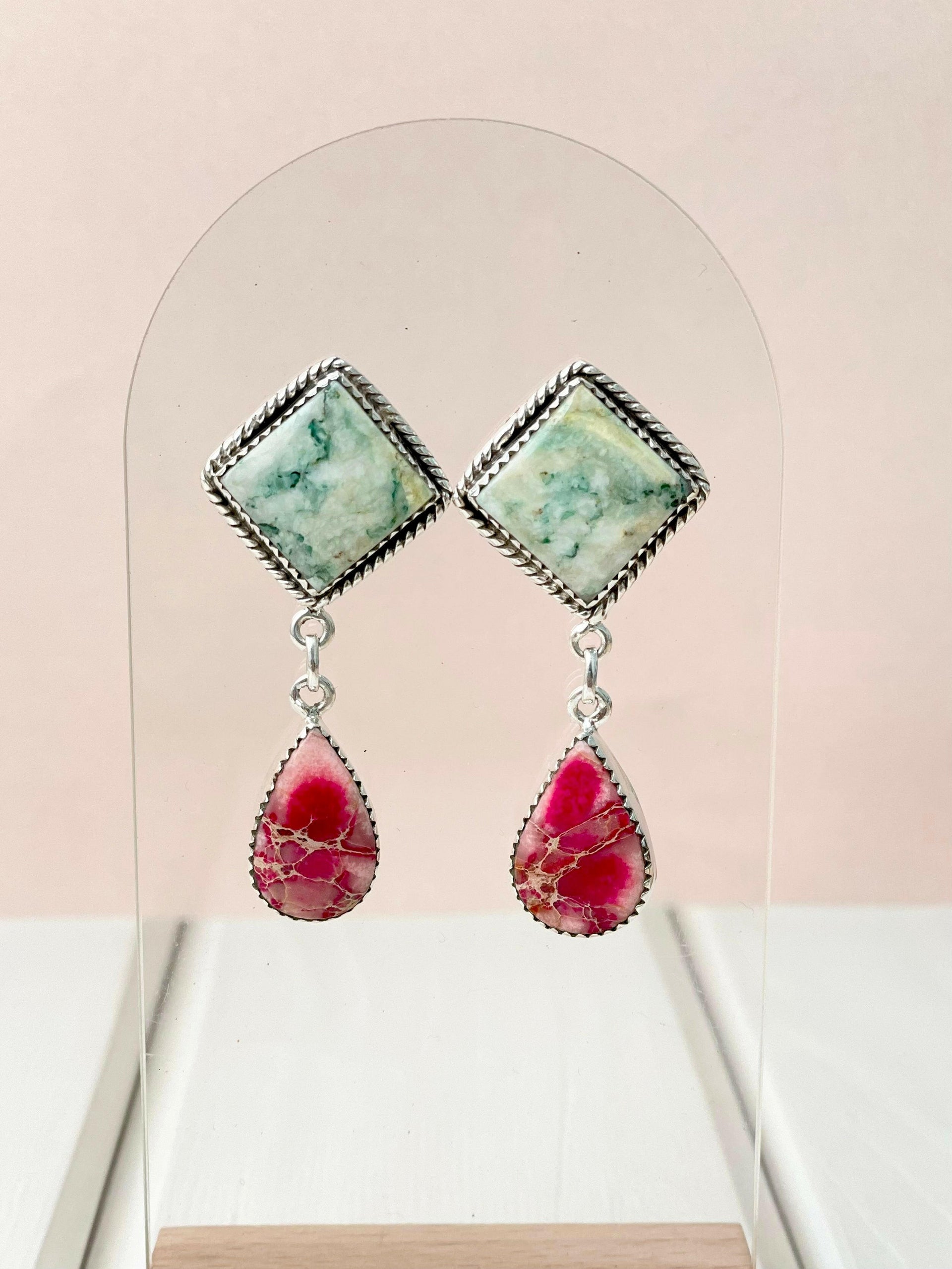 One of a Kind Desert Jasper Slab Earrings-Earrings-Krush Kandy, Women's Online Fashion Boutique Located in Phoenix, Arizona (Scottsdale Area)