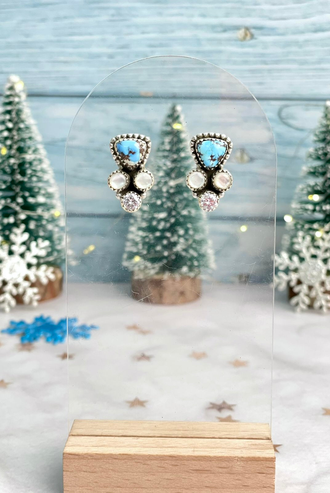 Winter Frost Trillion Drops Studs-Earrings-Krush Kandy, Women's Online Fashion Boutique Located in Phoenix, Arizona (Scottsdale Area)