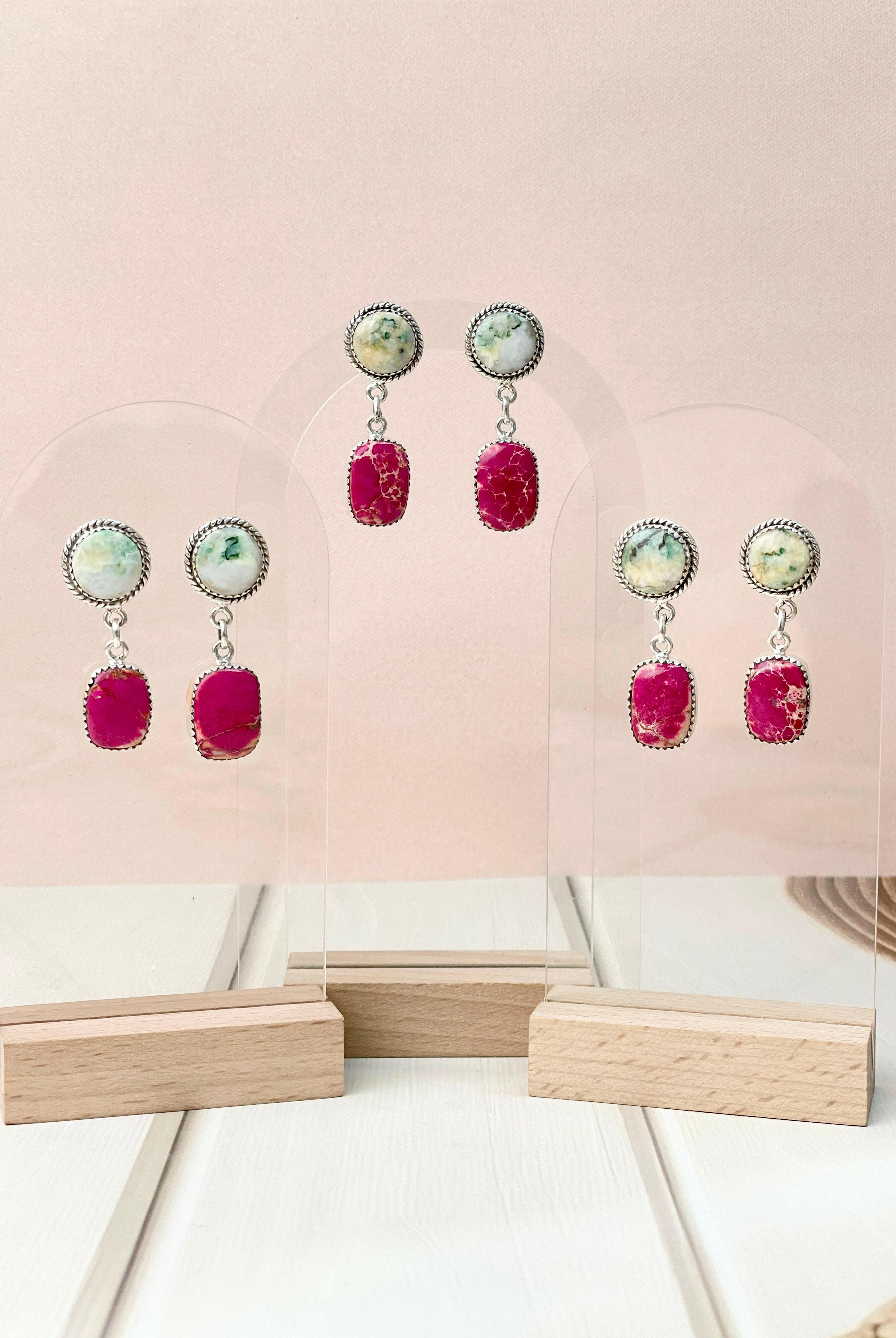 One of a Kind Desert Jasper Slab Earrings-Earrings-Krush Kandy, Women's Online Fashion Boutique Located in Phoenix, Arizona (Scottsdale Area)