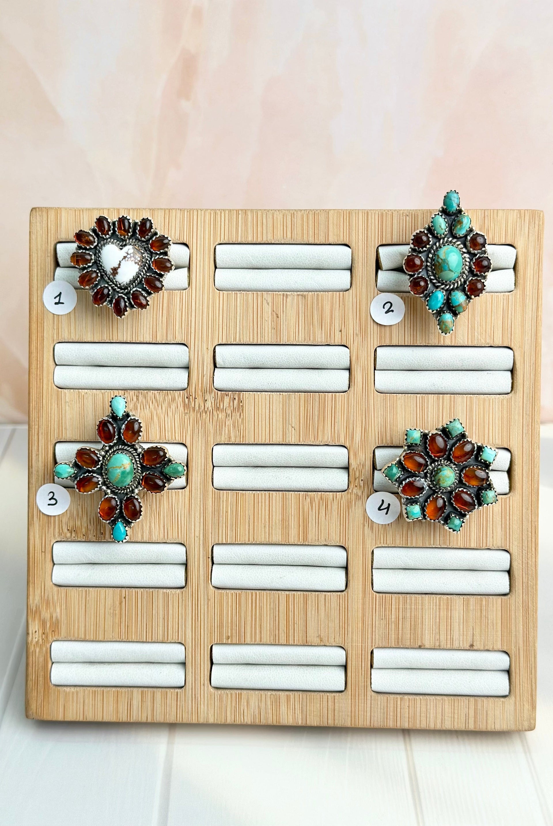 Amber & Turquoise Rings-Rings-Krush Kandy, Women's Online Fashion Boutique Located in Phoenix, Arizona (Scottsdale Area)