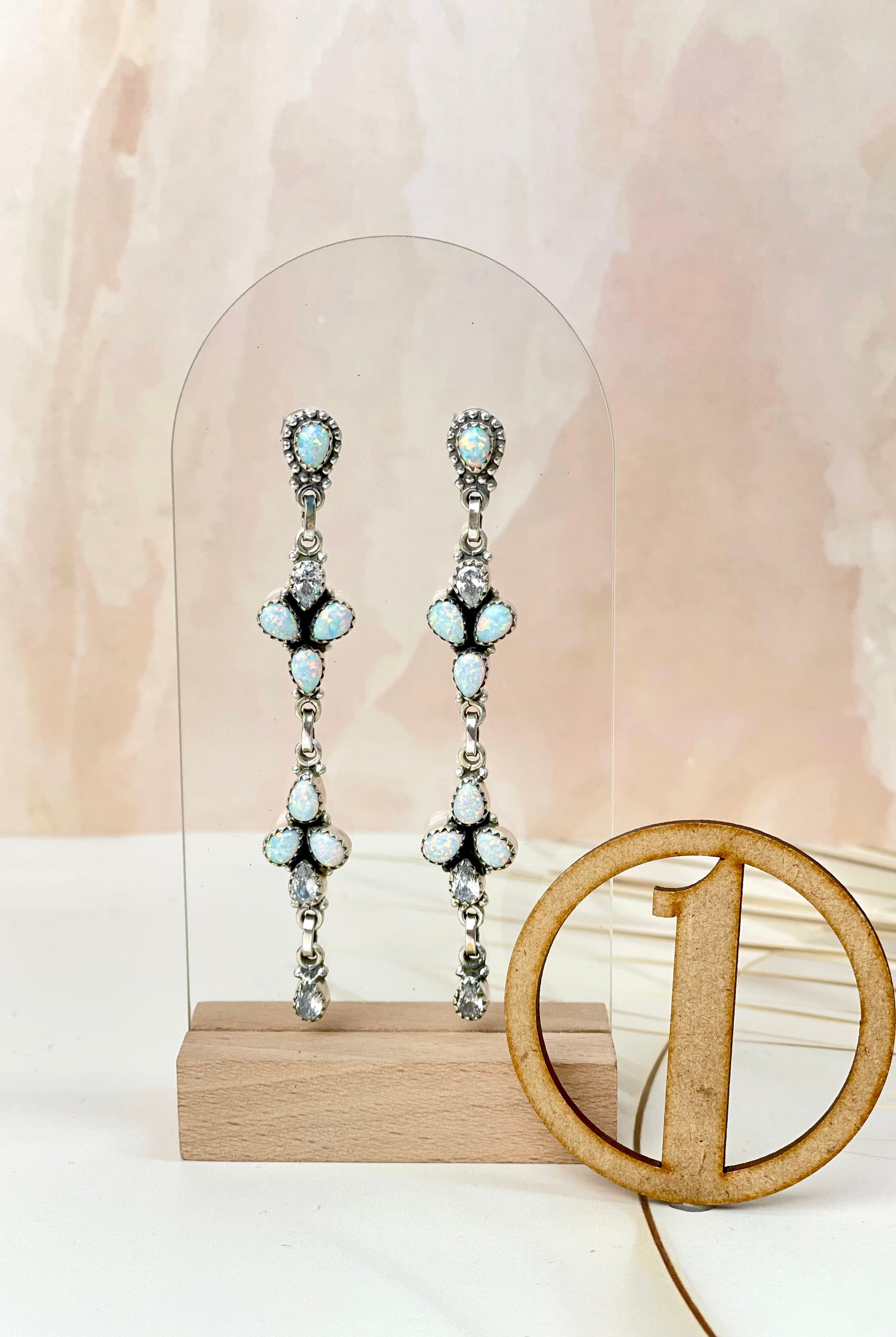 Winter Wonderland Opal & Crystal Earrings-Earrings-Krush Kandy, Women's Online Fashion Boutique Located in Phoenix, Arizona (Scottsdale Area)
