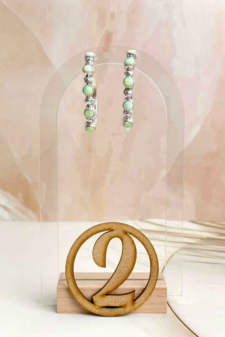 Multi Opal Hoop Earrings sno 18-Earrings-Krush Kandy, Women's Online Fashion Boutique Located in Phoenix, Arizona (Scottsdale Area)