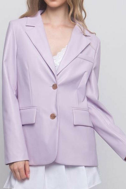 Talk Of The Town Faux Leather Blazer | 5 Colors-Blazers-Krush Kandy, Women's Online Fashion Boutique Located in Phoenix, Arizona (Scottsdale Area)