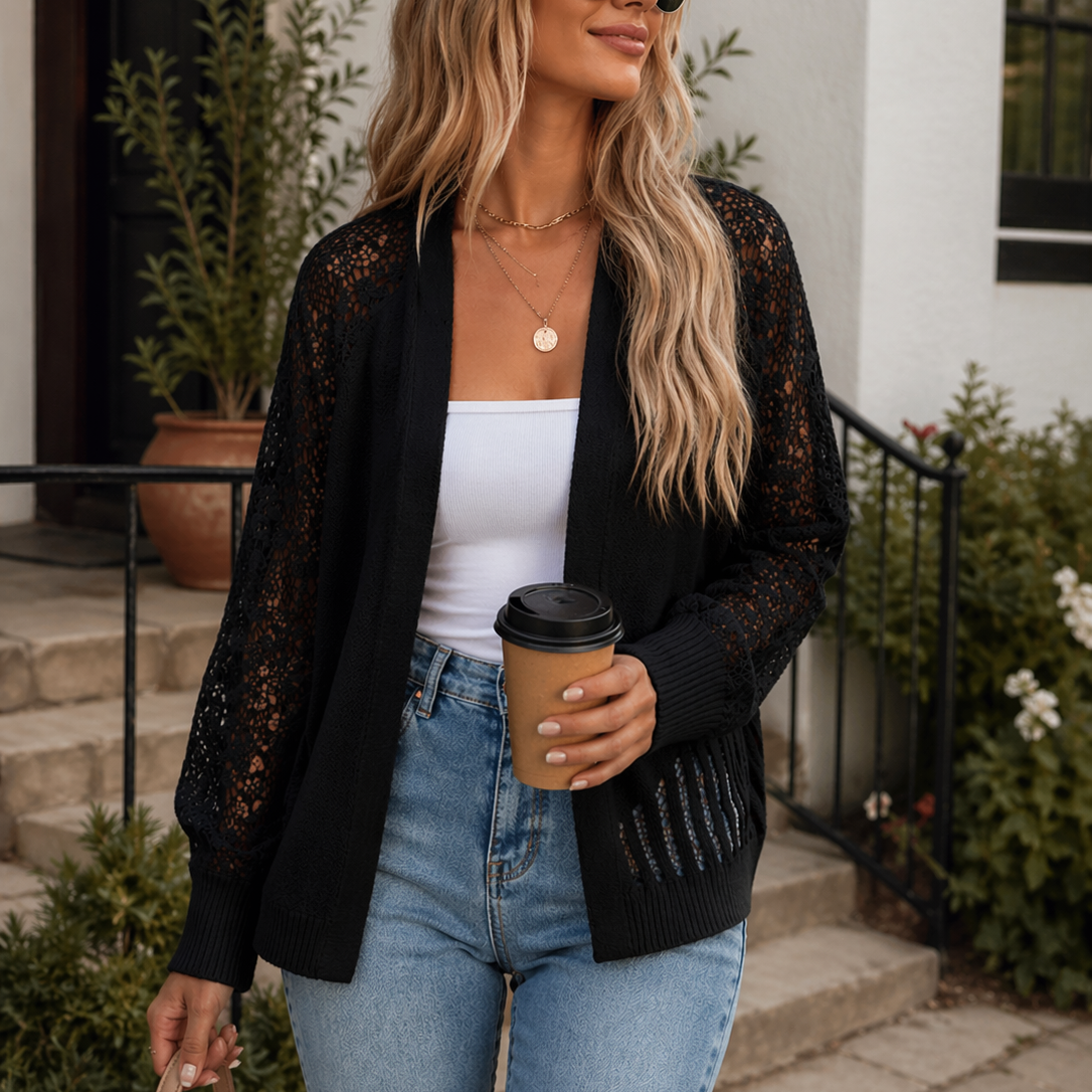 Textured Knit Button-Up Cardigan