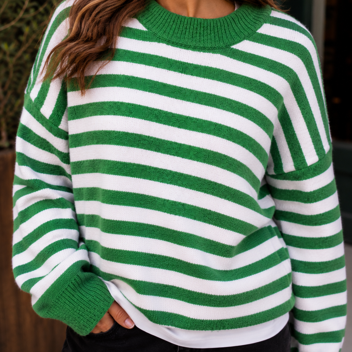 Easy Rhythm Striped Relaxed Knit Sweater