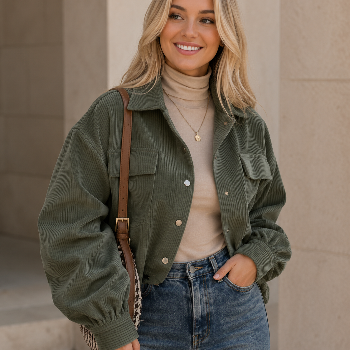 Weekend Edit Cropped Corduroy Shacket