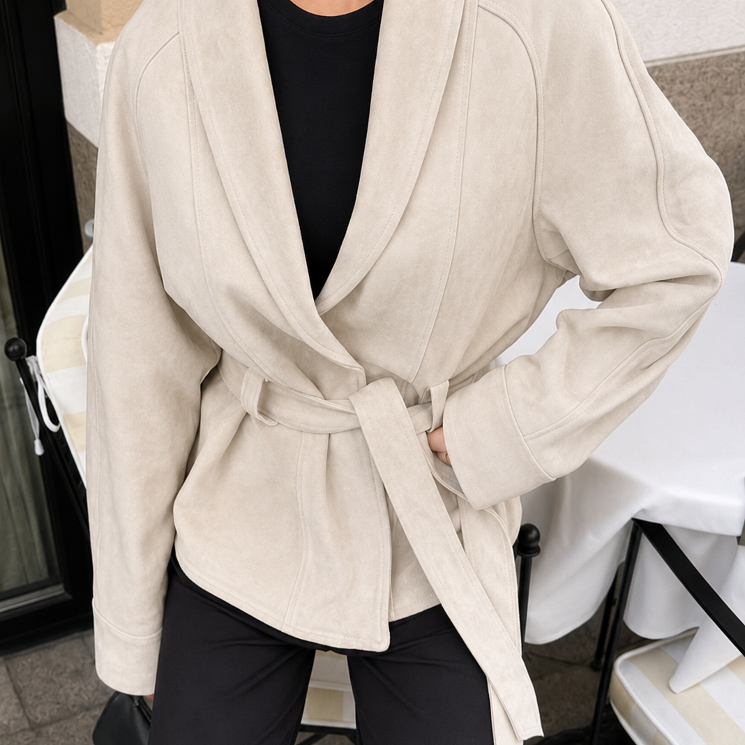 Luxe Belted Suede Touch Jacket