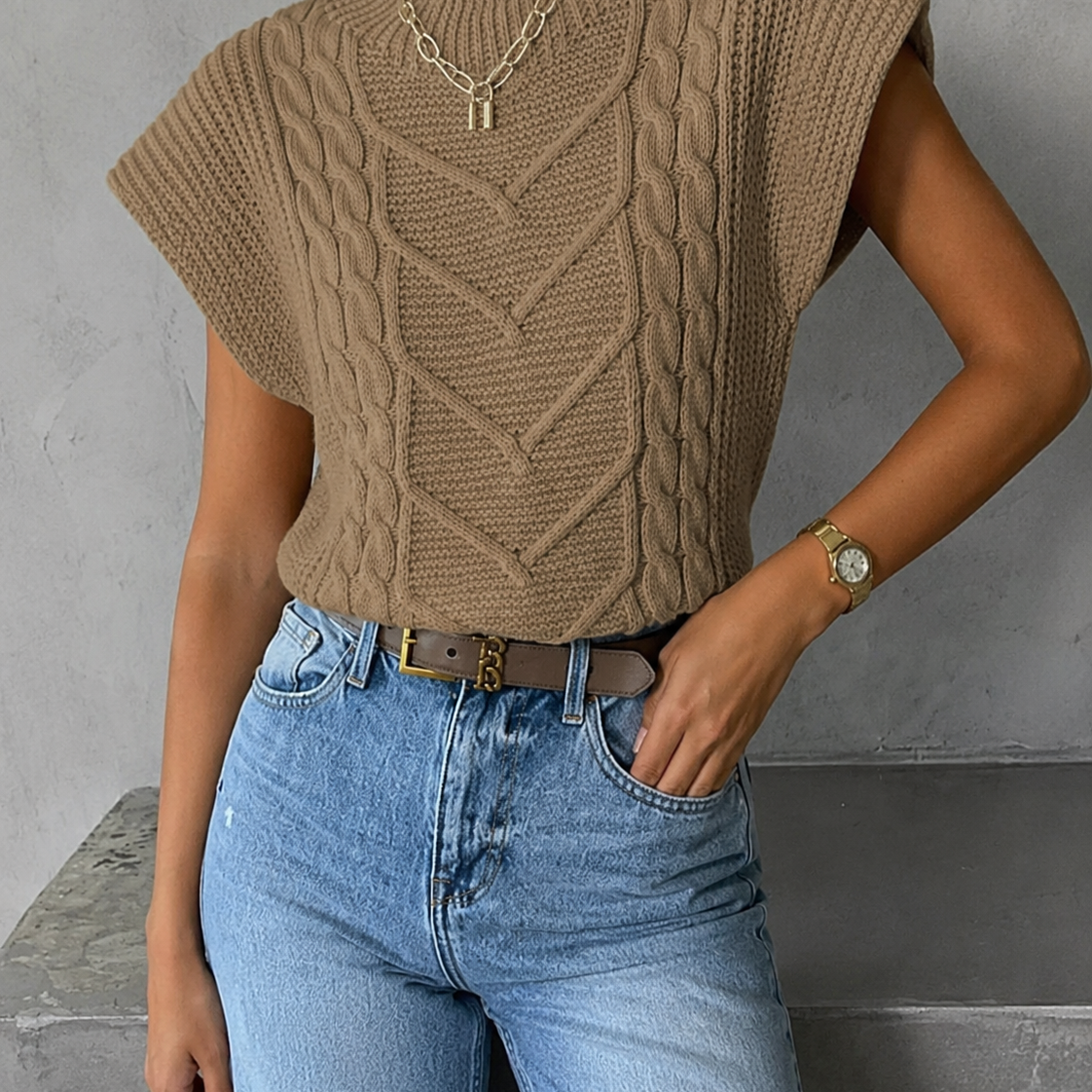 Harbor Haven Cable Knit Sweater Vest