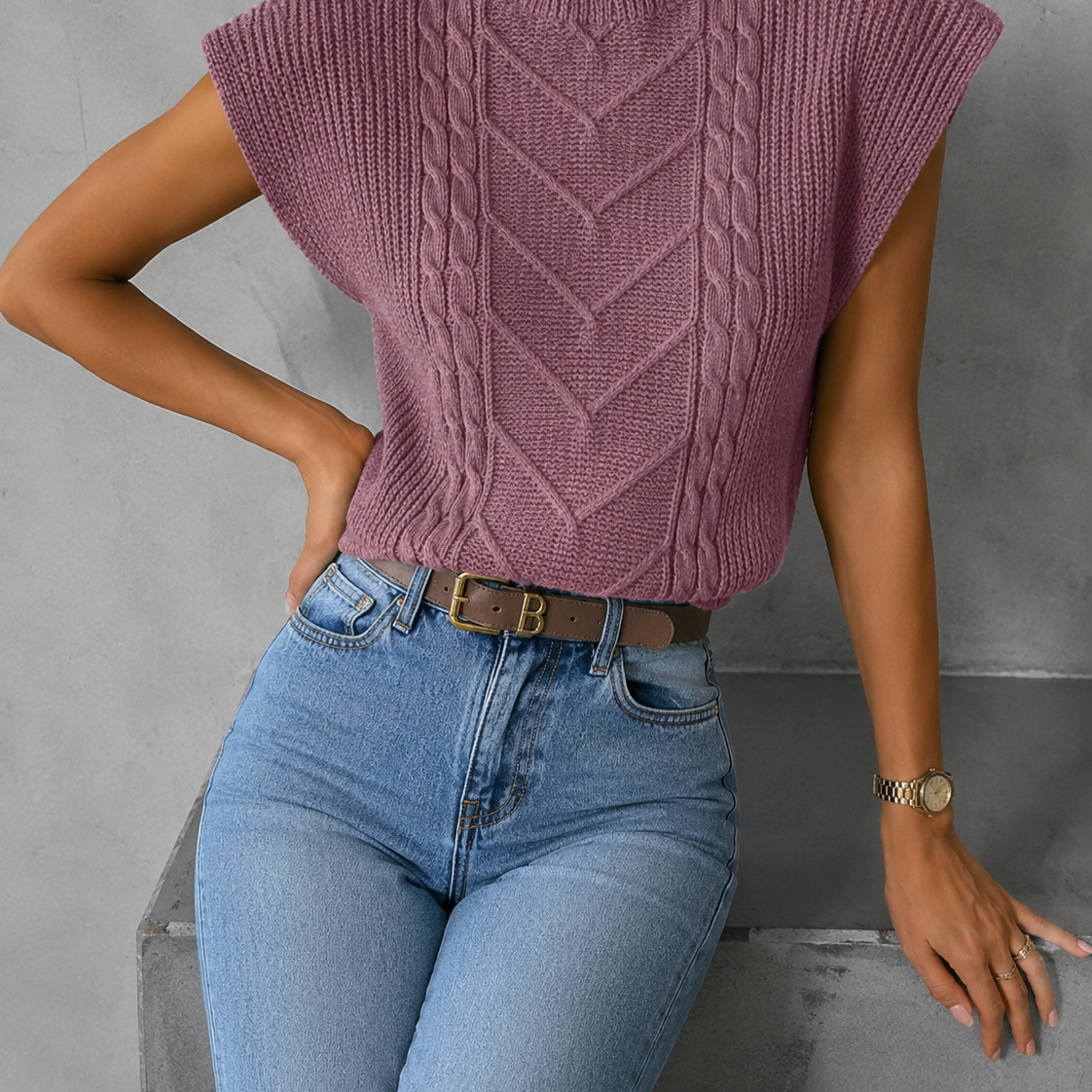 Harbor Haven Cable Knit Sweater Vest
