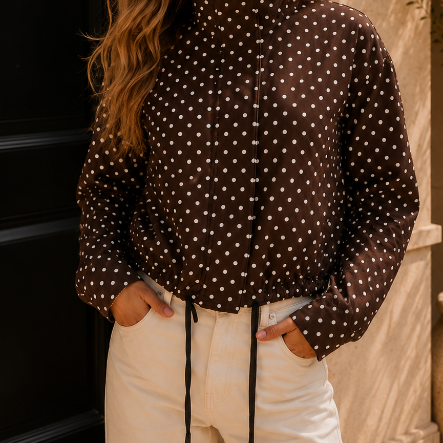 Midnight Muse Polka Dot Windbreaker Jacket