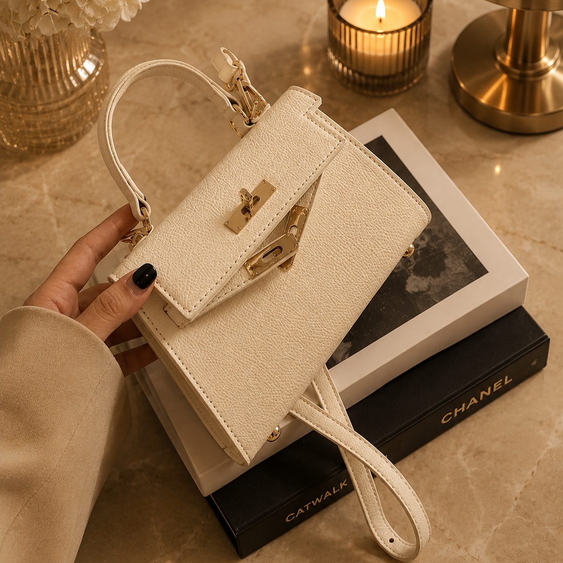 Mini Structured Crossbody Satchel Bag