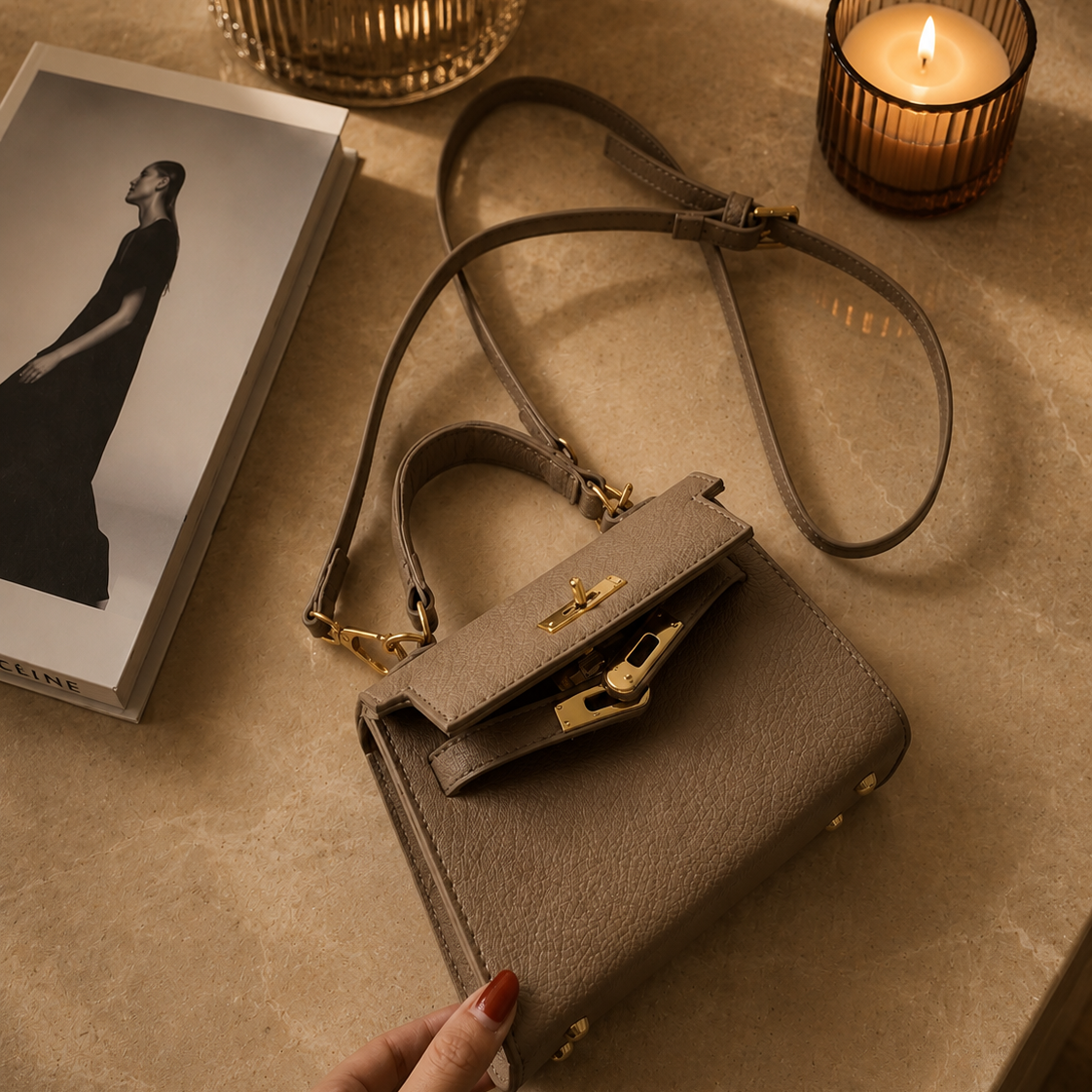 Mini Structured Crossbody Satchel Bag