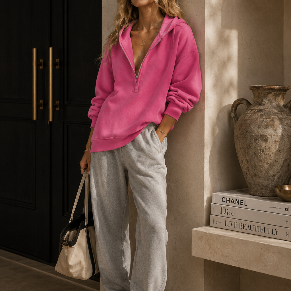 V-Neck Lightweight Hoodie