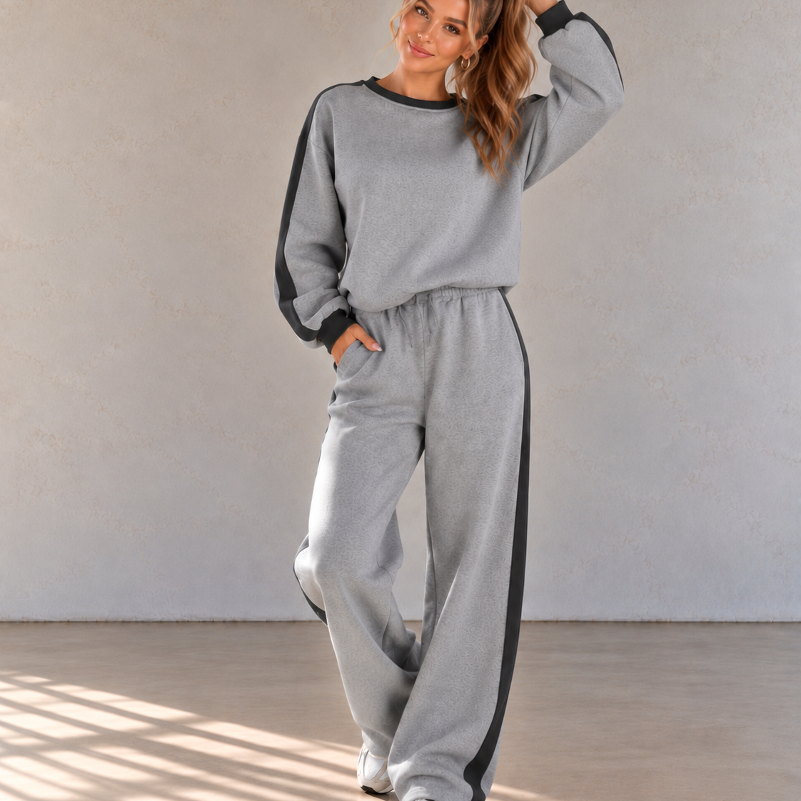 Leisure Lane Contrast Two-Piece Set