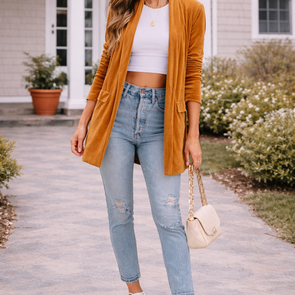 KKB LABEL Button Up Long Sleeve Blazer with Pocket MADE TO ORDER