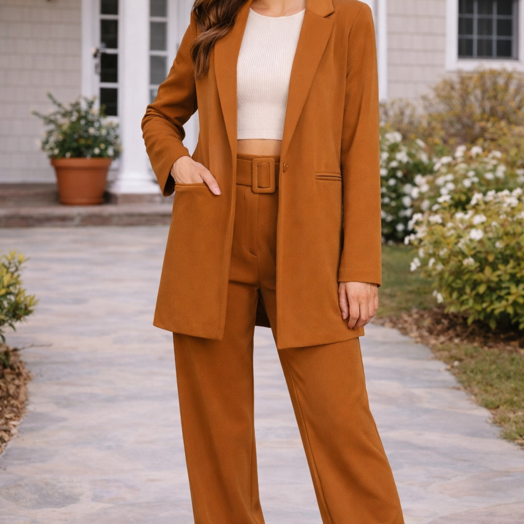 Twill Oversized Jersey Blazer