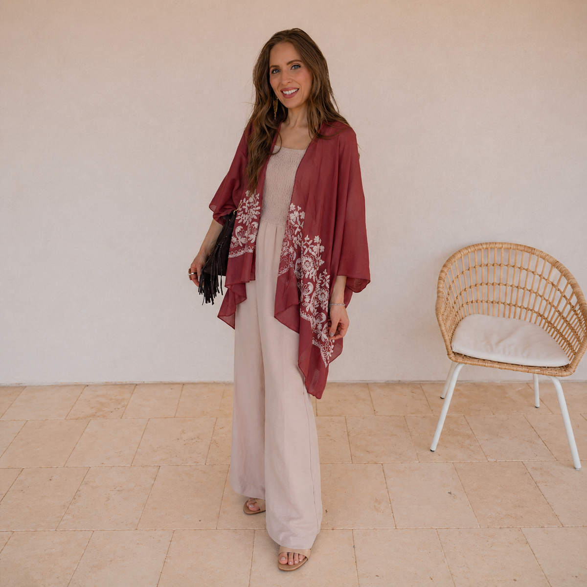 Floral Embroidered Stitch Kimono – Krush Kandy
