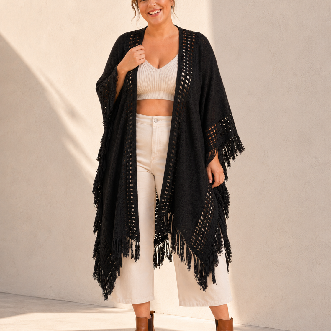 Open Bohemian Ruana Cardigan