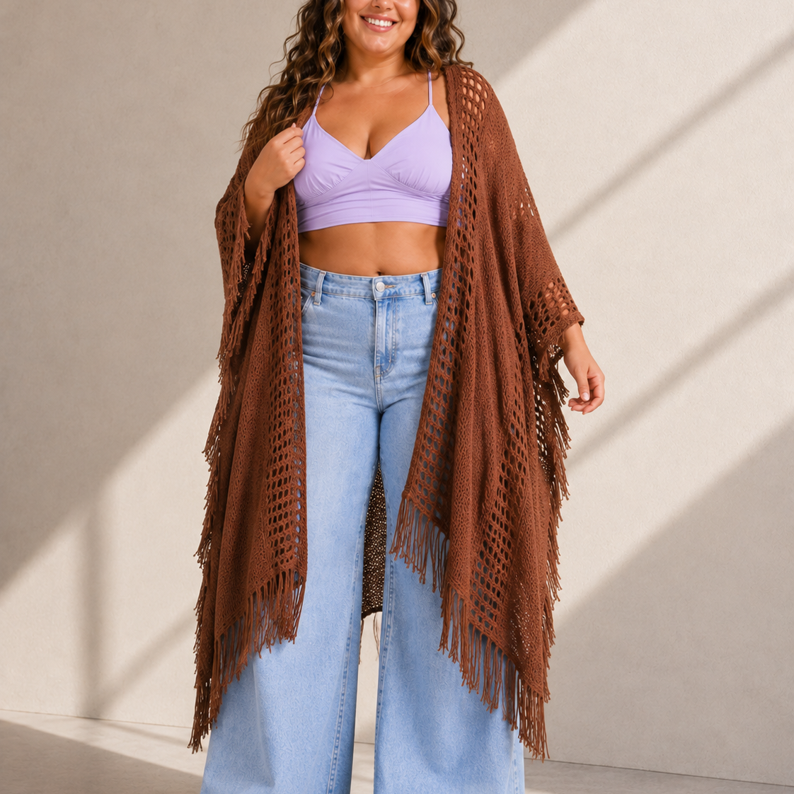 Open Bohemian Ruana Cardigan