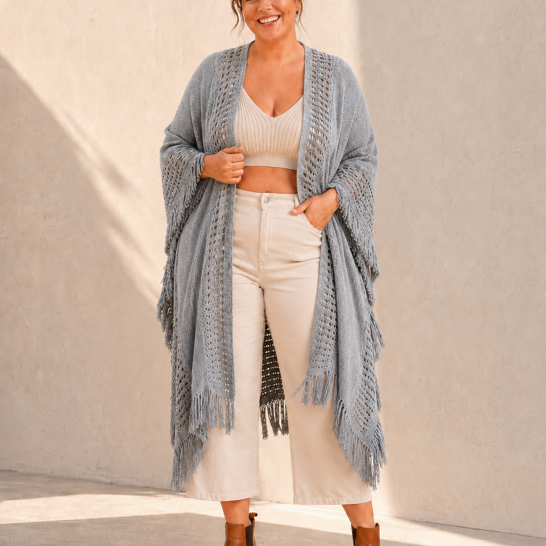 Open Bohemian Ruana Cardigan