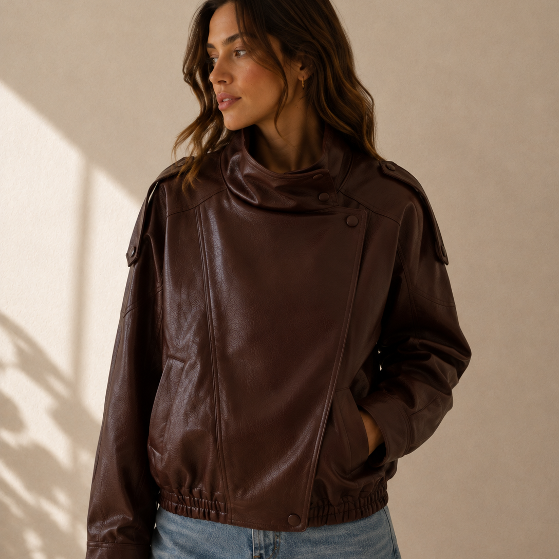 Hudson Faux Leather Moto Jacket