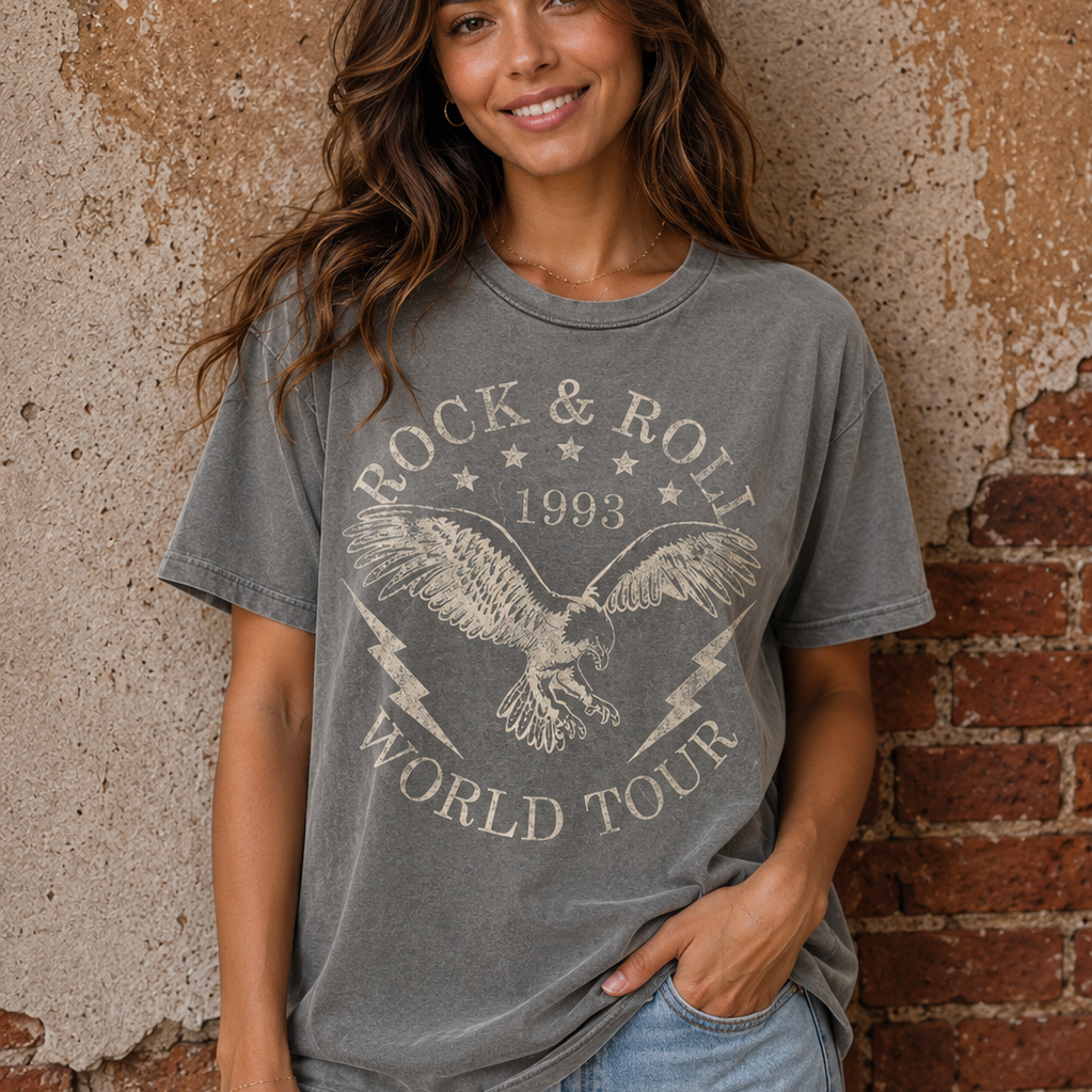 π¦
Rock & Roll World Tour Graphic Tee | Vintage Band Inspired