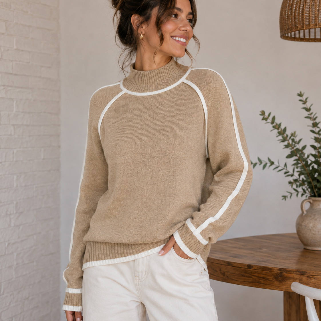 Modern Edge Mock Neck Knit Sweater
