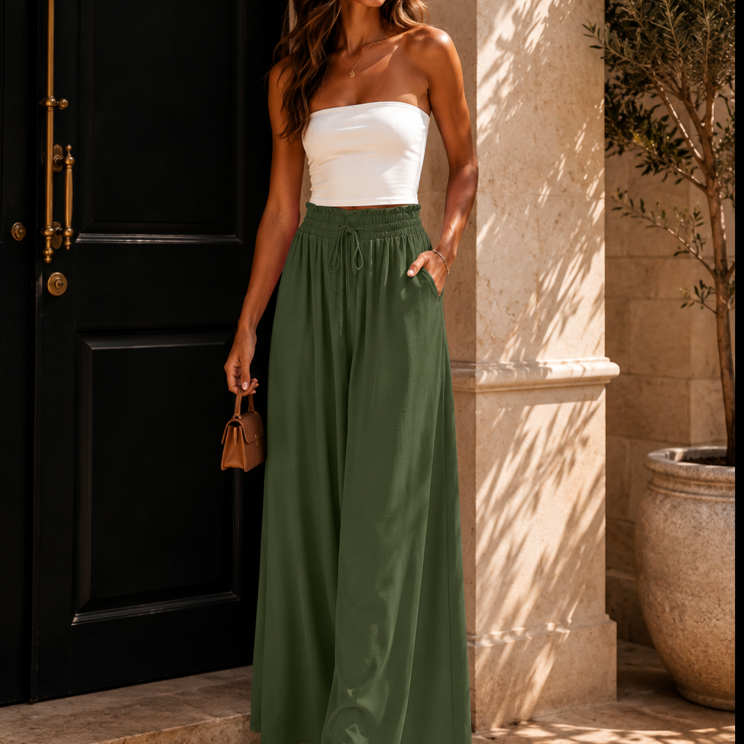 Coastline Tie Waist Palazzo Pants