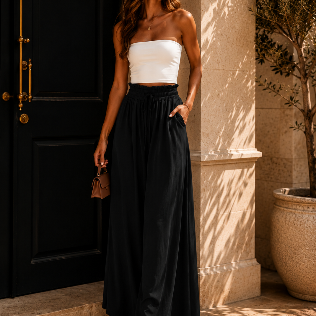Coastline Tie Waist Palazzo Pants