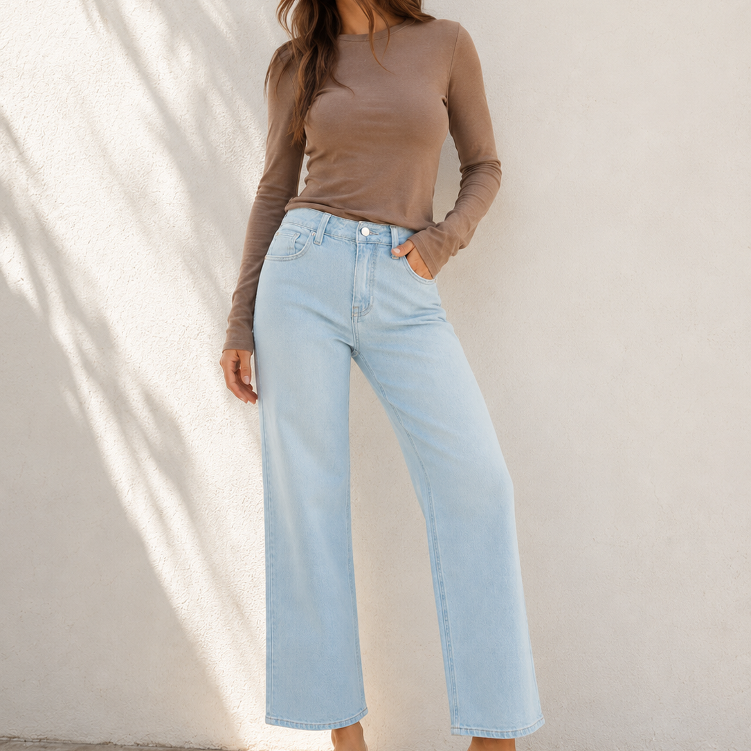 Harper Mid Rise Wide Leg Jeans