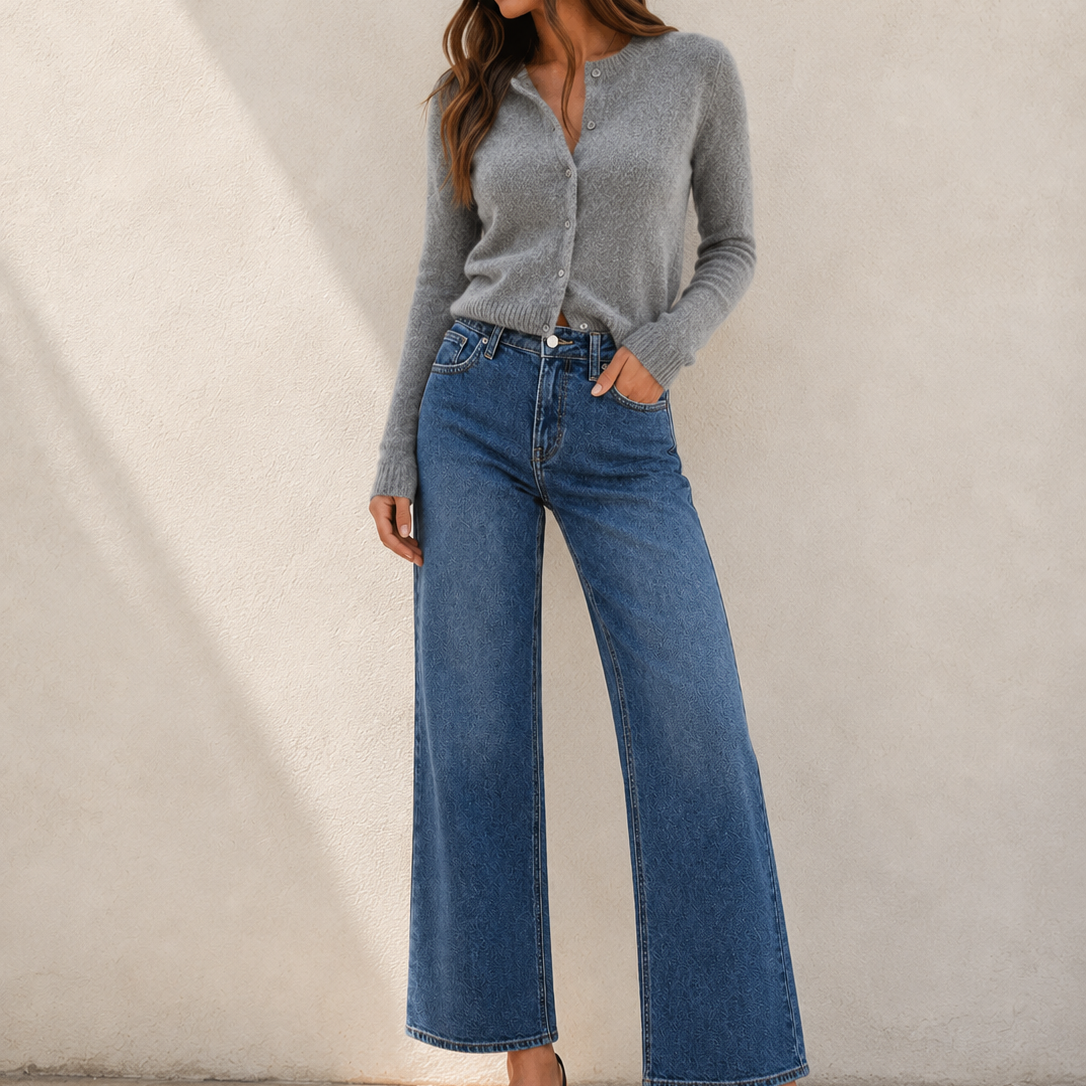 Harper Mid Rise Wide Leg Jeans