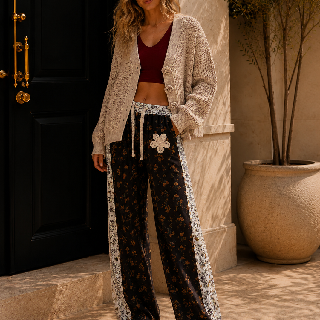 POL Long Sleeve Exaggerated Button Sweater Cardigan