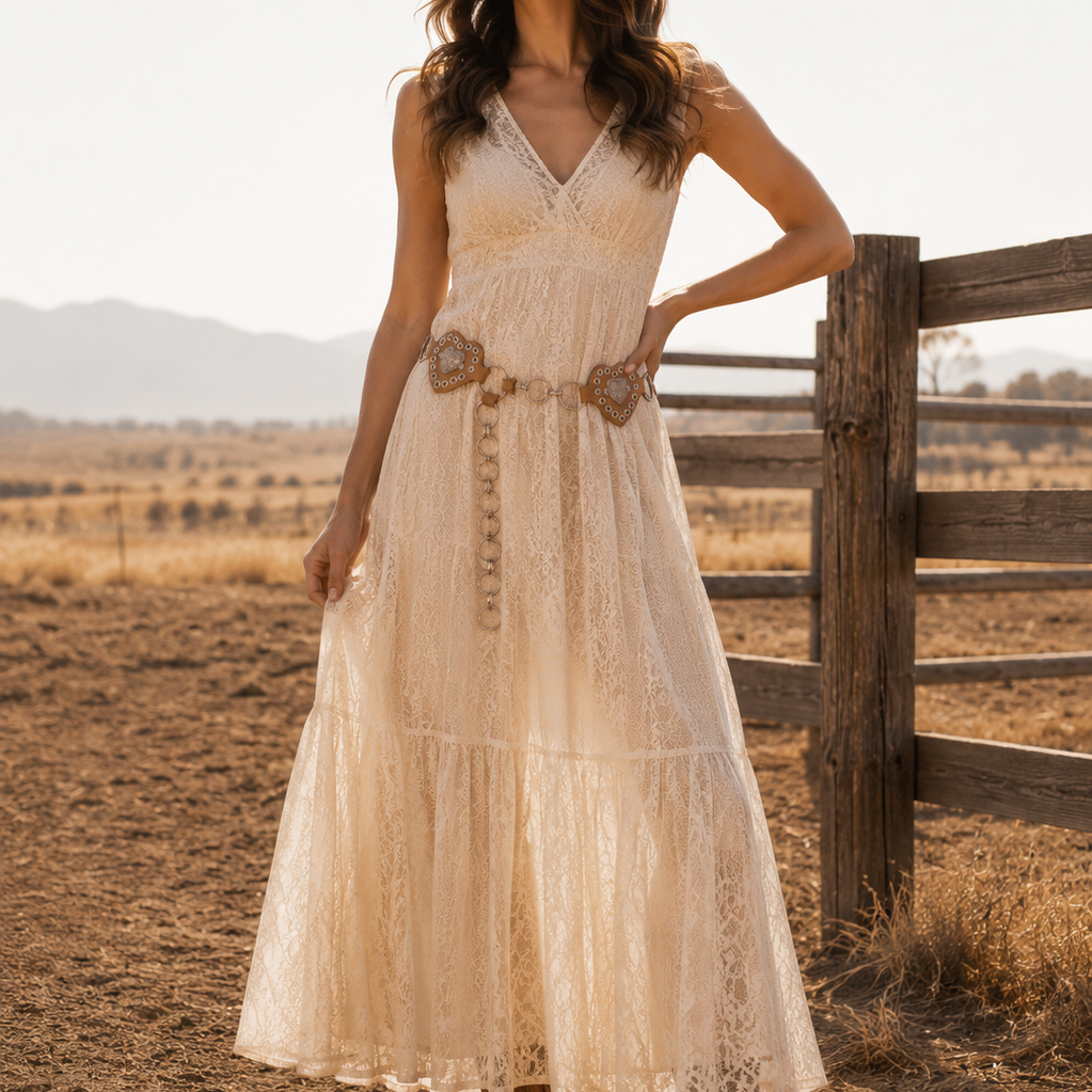 Sweetheart Concho Ring Chain Belt