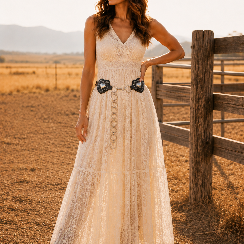 Sweetheart Concho Ring Chain Belt