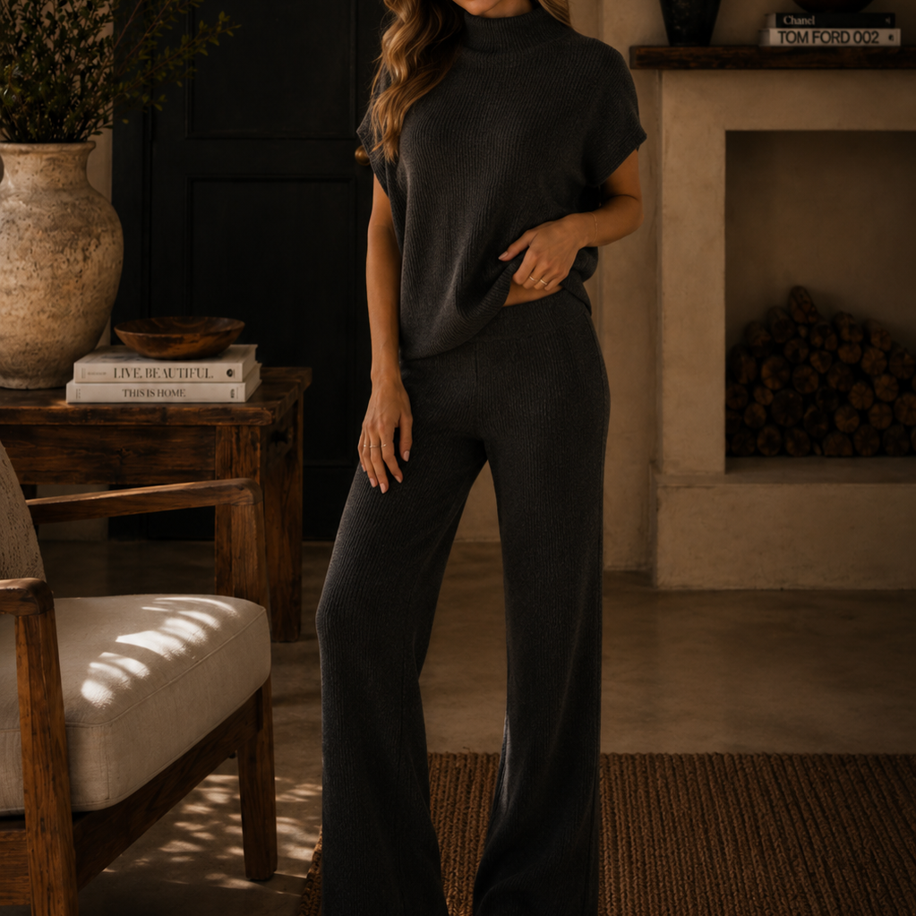 Mock Neck Shirred Sweater
