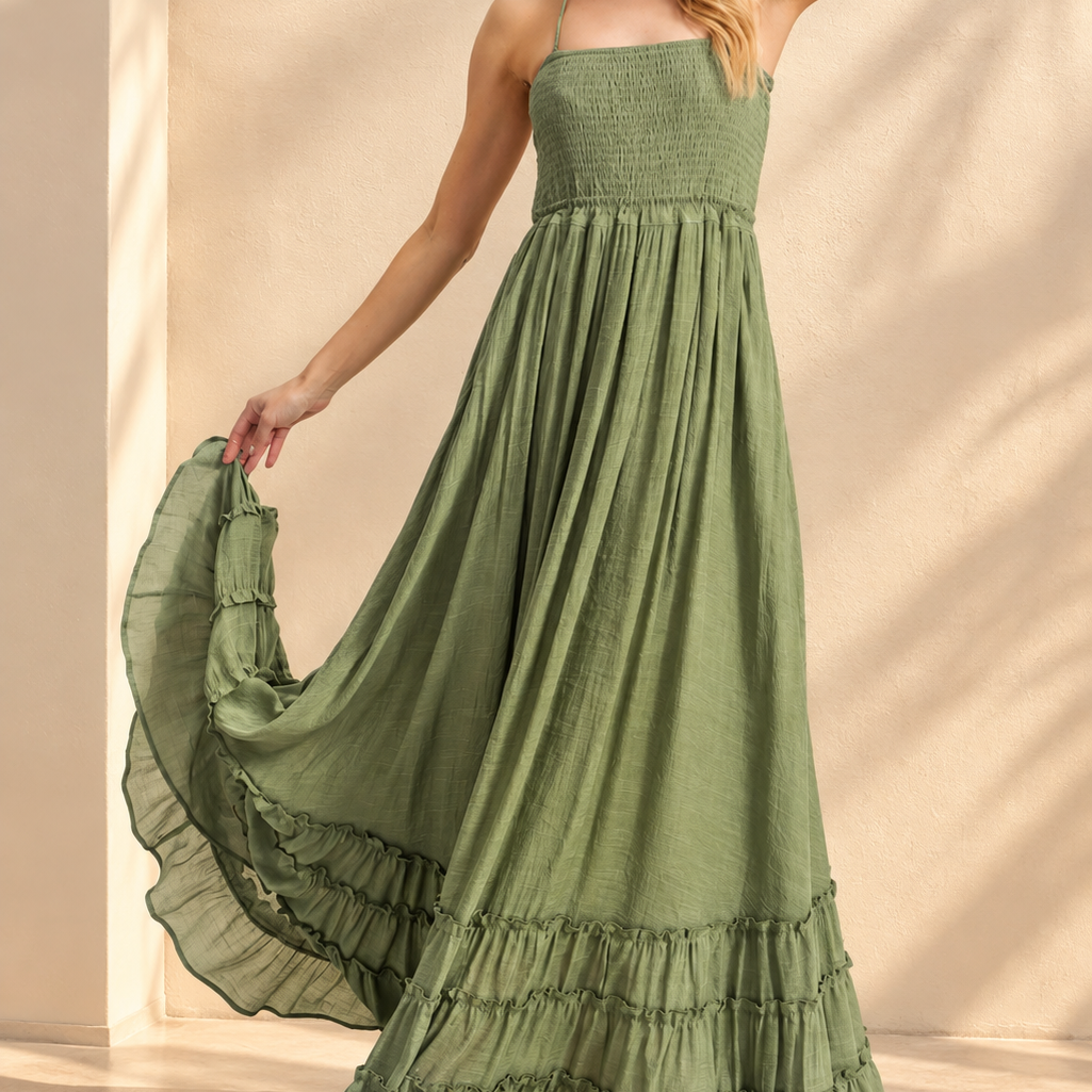 Twirl Away Tiered Maxi Dress